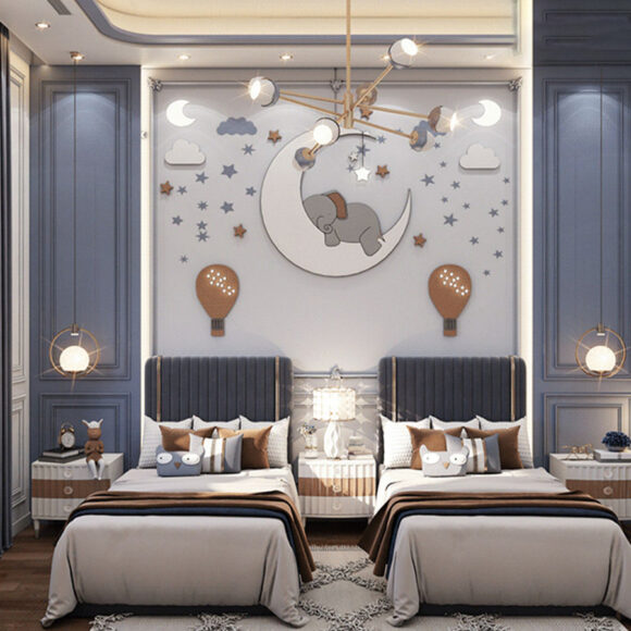 سريرين اطفال، 100 سم،رمادى - bed24