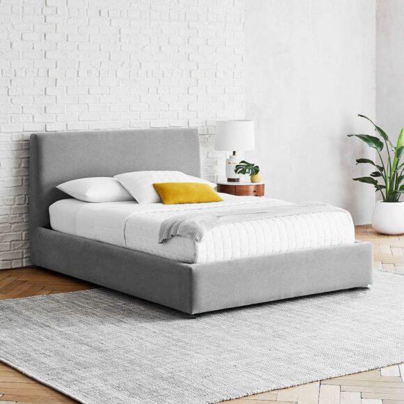سرير جراي قطيفه 120سم. bed-66