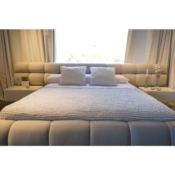 ⁦سرير، 160 سم، بيج. bed-60⁩ - الصورة ⁦4⁩