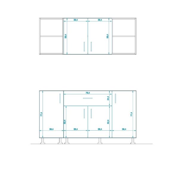 ⁦مطبخ كونتر خشبي بني واسود 160سم . kit-33⁩ - الصورة ⁦3⁩